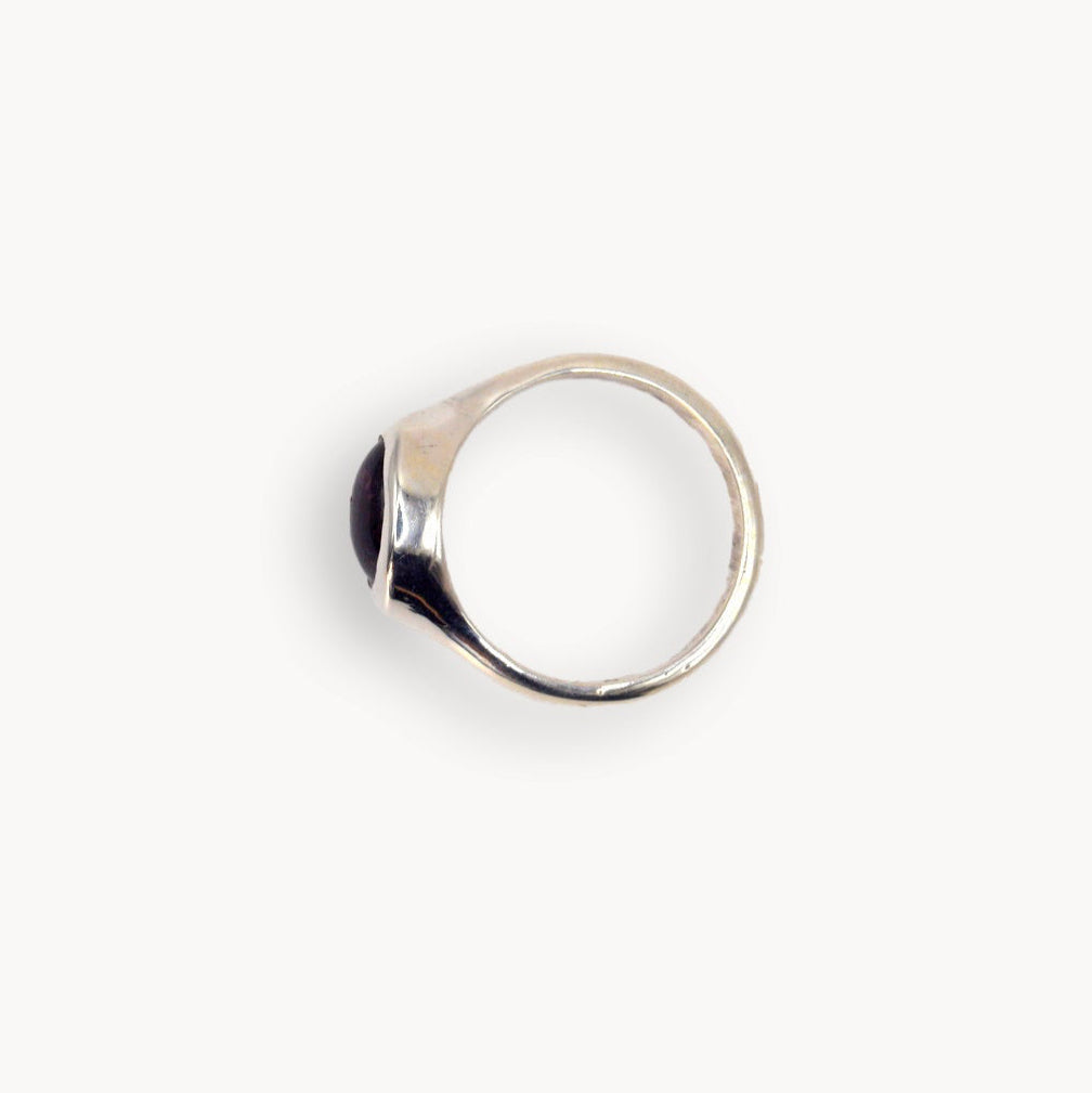Raspberry Gaze Ring | Sterling Silver Garnet Ring