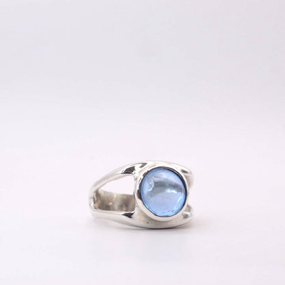 The Oracle Ring | A Unique Sterling Silver Ring with Indigo Blue Topaz