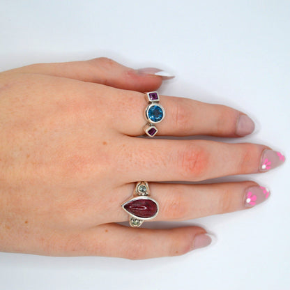 Valentina Ring | Handcrafted London Topaz & Garnet Ring