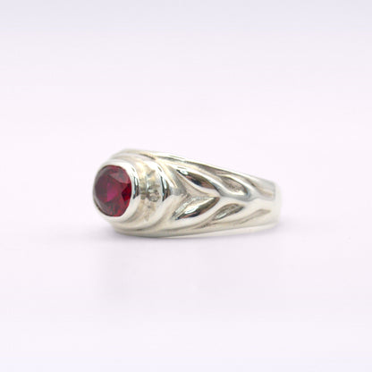 Hestia Ring: Gold or Sterling Silver Ruby Ring