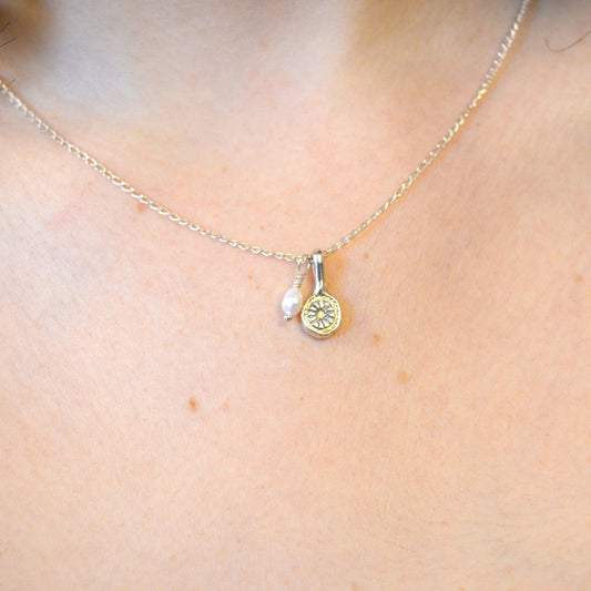 Wildflower Charm Necklace | Sterling Silver with Freshwater Pearl
