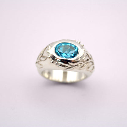 Thalassa Ring | Sterling Silver & Blue Topaz