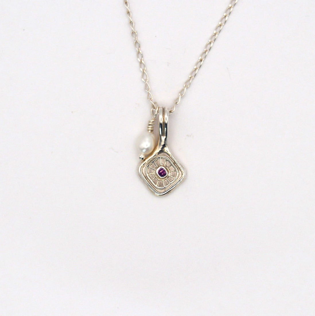 Tourmaline and Pearl Charm Necklace