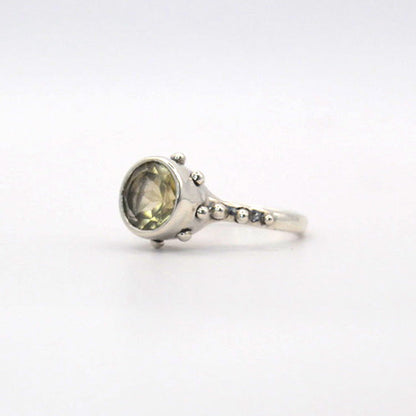 Camelot Ring | Gold & Silver Handcrafted Lemon Quartz Ring