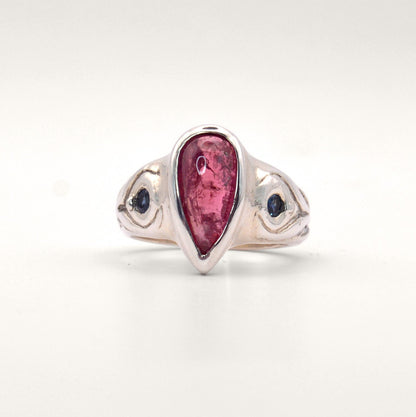Aphrodite Ring | Mystical Pink Tourmaline & Sapphire Ring