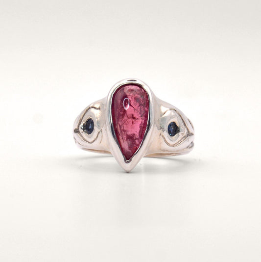 Aphrodite Ring | Mystical Pink Tourmaline & Sapphire Ring
