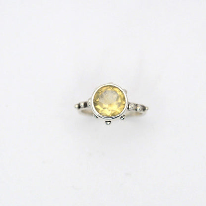 Camelot Ring | Gold & Silver Handcrafted Lemon Quartz Ring