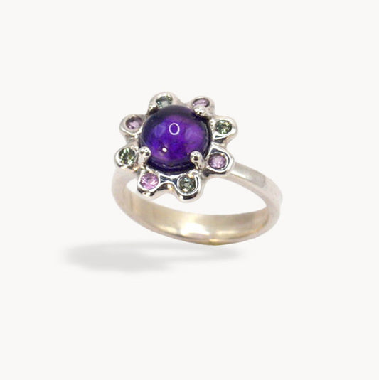 Avalon Ring | Deep African Amethyst & Sapphire Ring