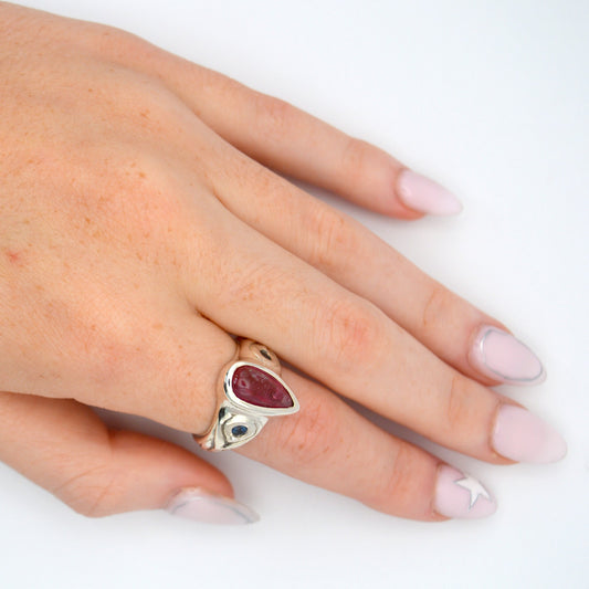 Aphrodite Ring | Mystical Pink Tourmaline & Sapphire Ring
