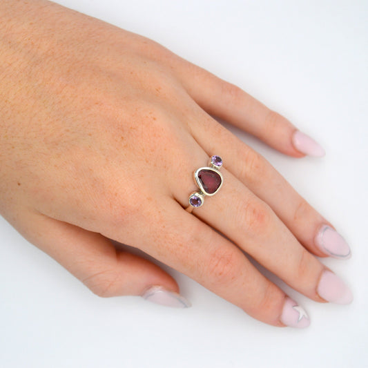 Athena Ring | Pink Tourmaline & Amethyst Gemstones