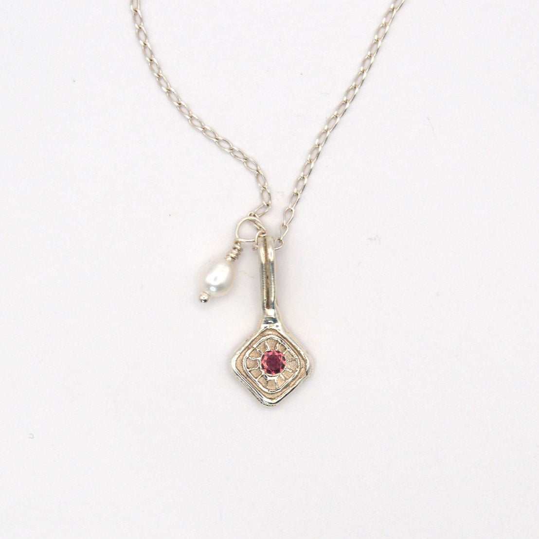 Tourmaline and Pearl Charm Necklace