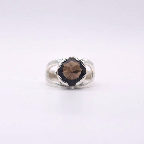 Morgan le Fay Ring | Beautiful Smokey Quartz Silver and Gold Jewellery
