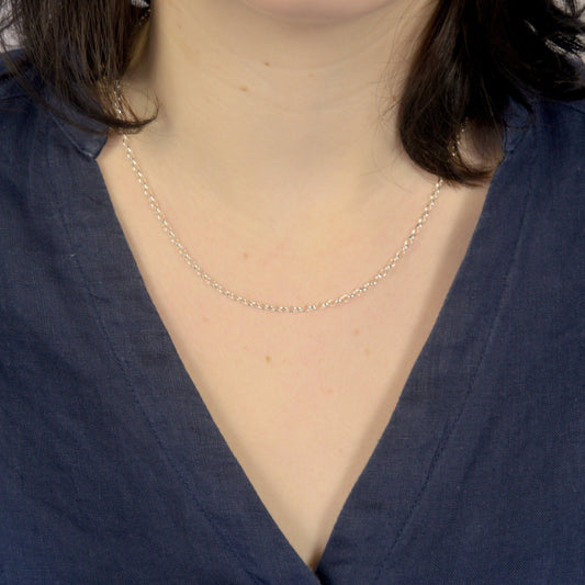 Oval Belcher Chain Necklace