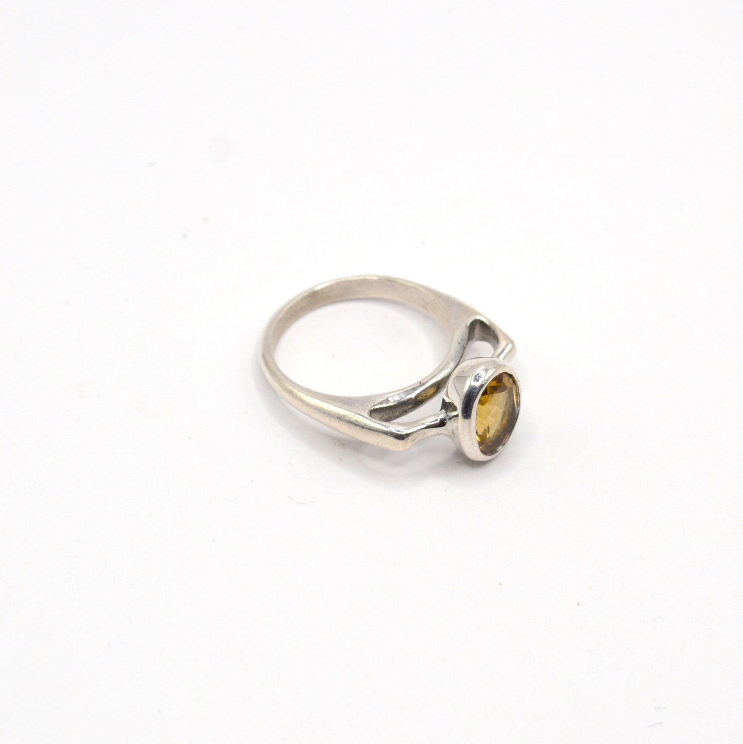 Solara's Radiance | Art Deco Sterling Silver Ring with Citrine