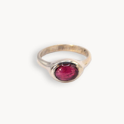 Raspberry Gaze Ring | Sterling Silver Garnet Ring