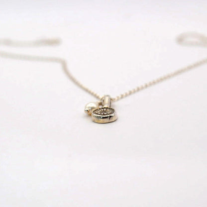 Wildflower Charm Necklace | Sterling Silver with Freshwater Pearl