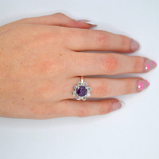 Avalon Ring | Deep African Amethyst & Sapphire Ring
