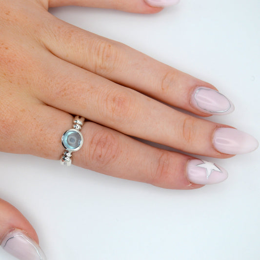 Astrid Ring | Sterling Silver & Gold Topaz Ring