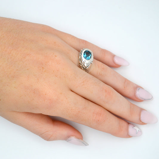 Thalassa Ring | Sterling Silver & Blue Topaz