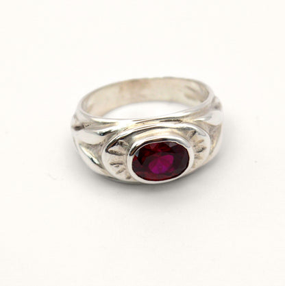 Hestia Ring: Gold or Sterling Silver Ruby Ring
