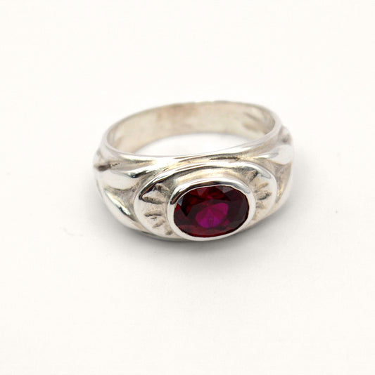 Hestia Ring: Gold or Sterling Silver Ruby Ring
