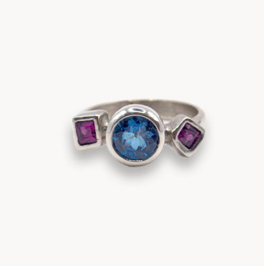 Valentina Ring | Handcrafted London Topaz & Garnet Ring