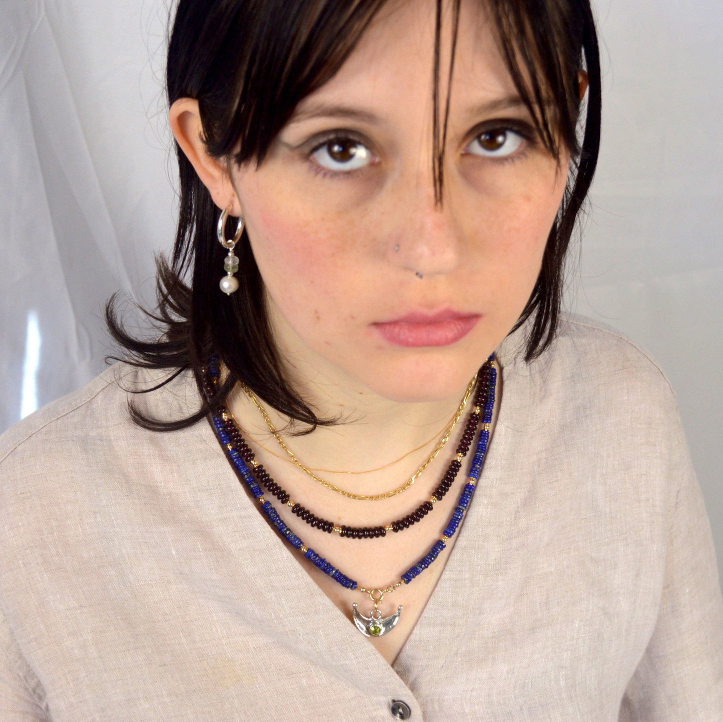 Lapis Lazuli & Pearl Necklace | Solid Gold & Handcrafted