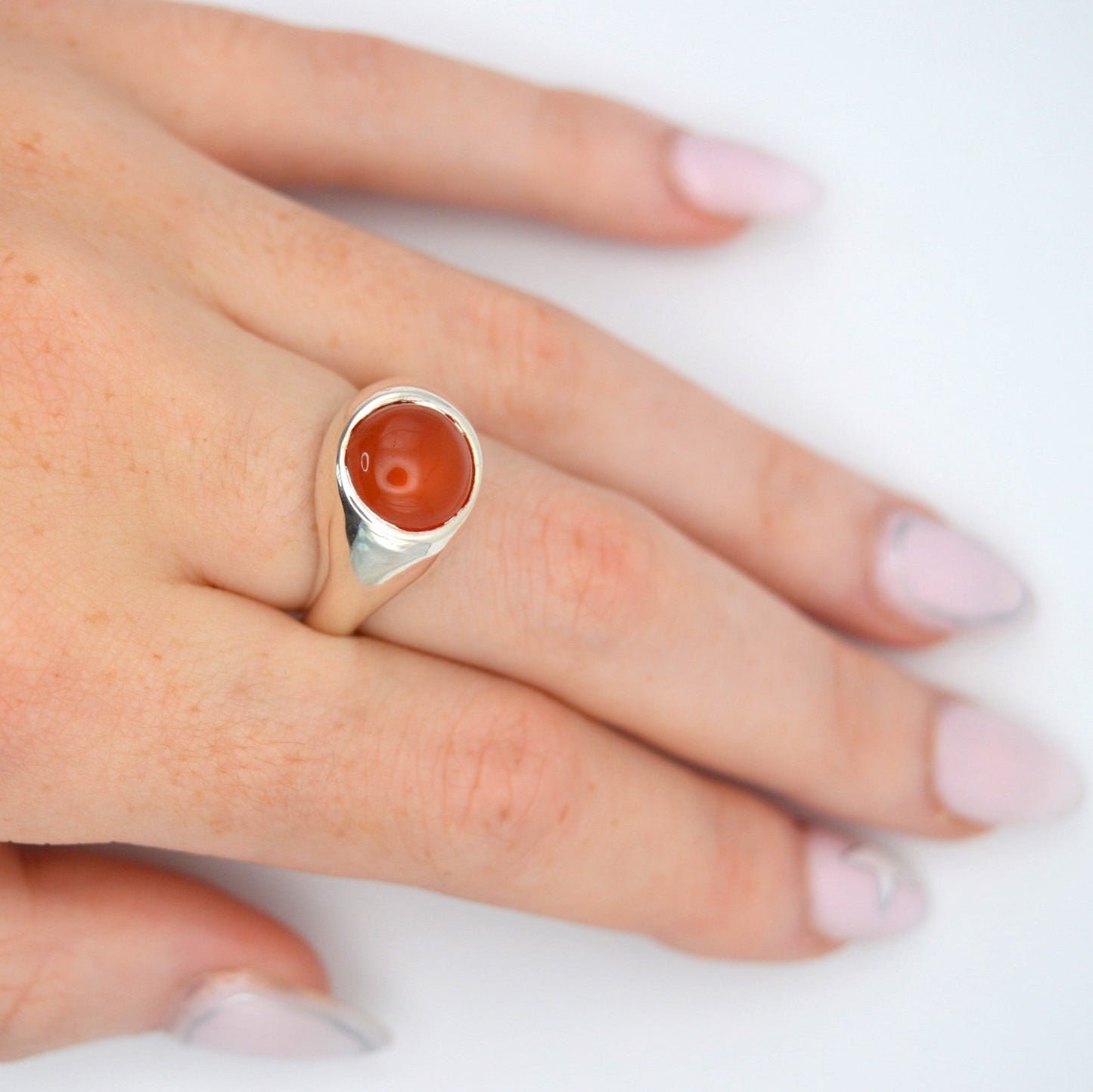 Brigid Ring | Sterling Silver & Natural Carnelian Ring
