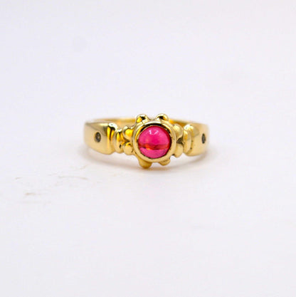 Guinevere Ring | Solid 9ct Gold Pink Tourmaline & Blue Sapphire Floral Ring