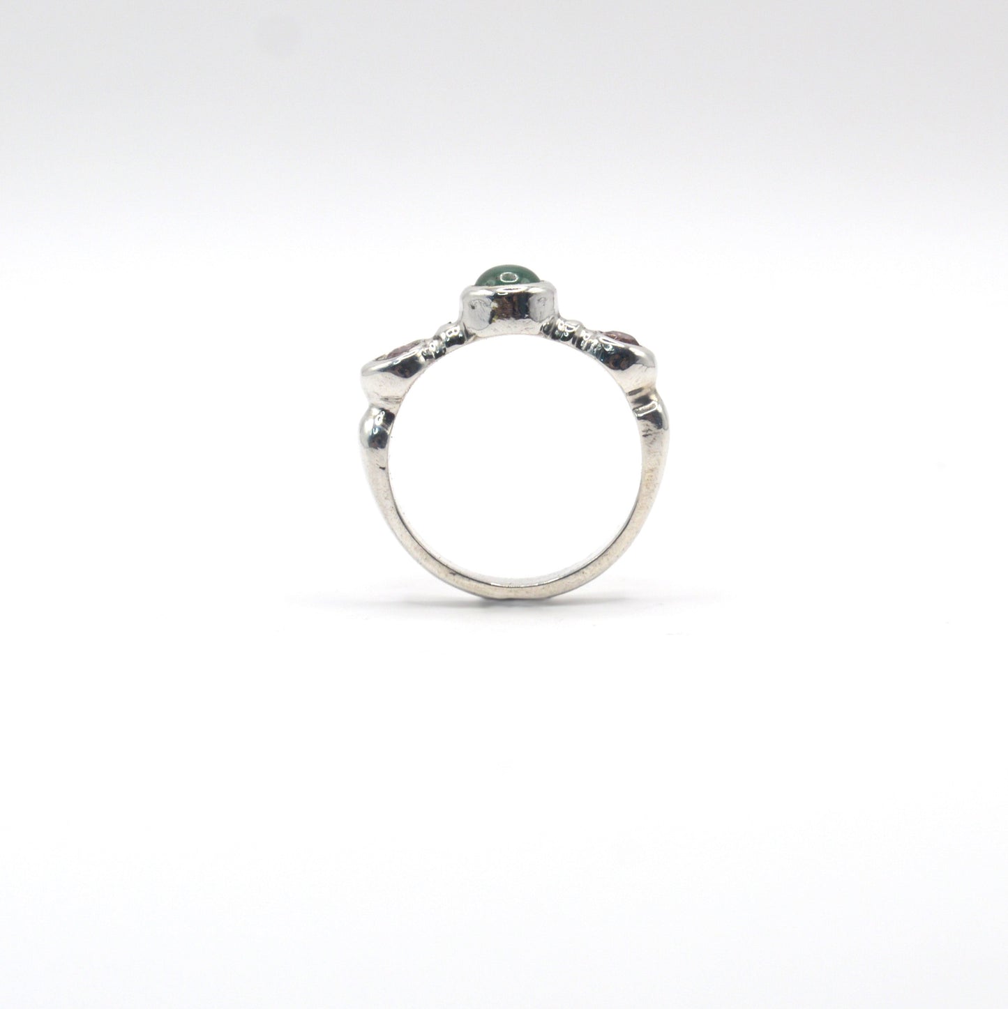 Gaia Ring | Roman-Inspired Sterling Silver Ring with Jade & Pink Tourmaline