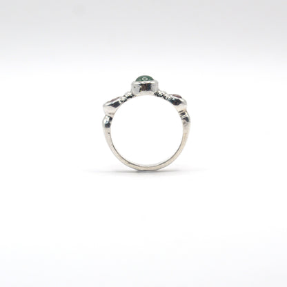 Gaia Ring | Roman-Inspired Sterling Silver Ring with Jade & Pink Tourmaline