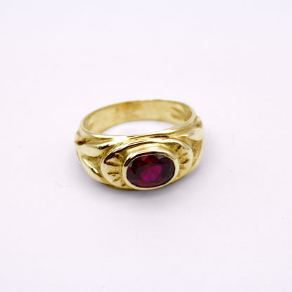 Hestia Ring: Gold or Sterling Silver Ruby Ring