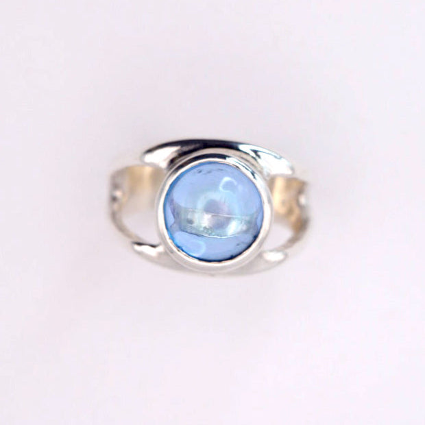 The Oracle Ring | A Unique Sterling Silver Ring with Indigo Blue Topaz