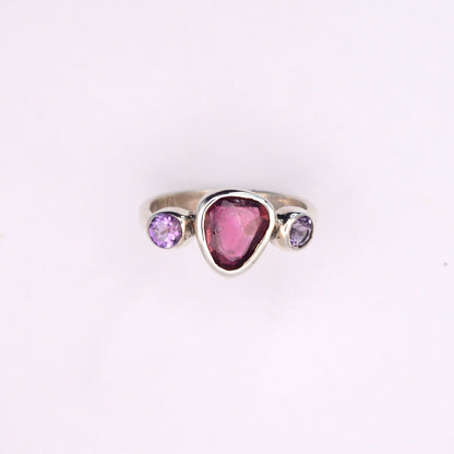 Athena Ring | Pink Tourmaline & Amethyst Gemstones