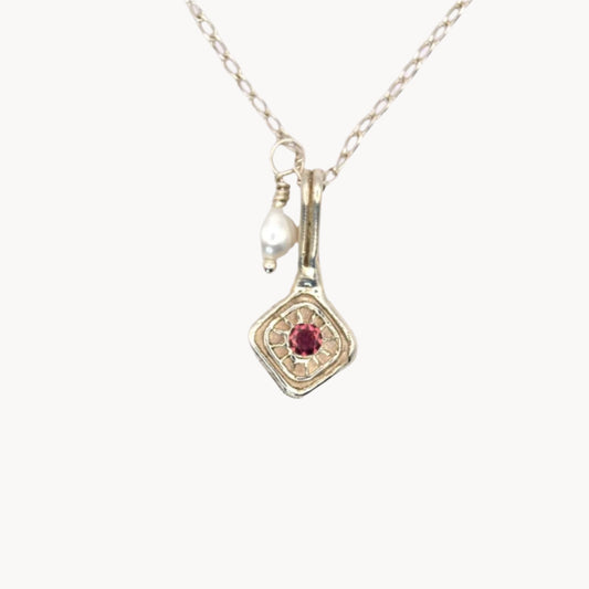 Tourmaline and Pearl Charm Necklace