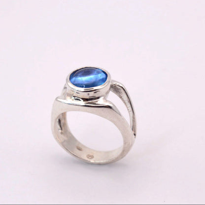 The Oracle Ring | A Unique Sterling Silver Ring with Indigo Blue Topaz