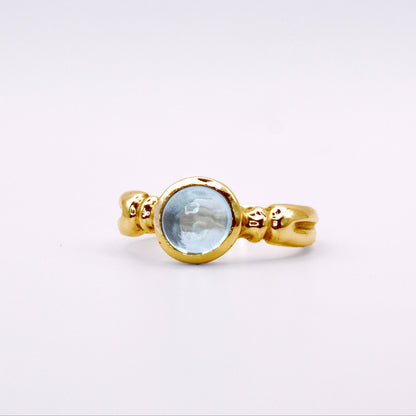 Astrid Ring | Sterling Silver & Gold Topaz Ring