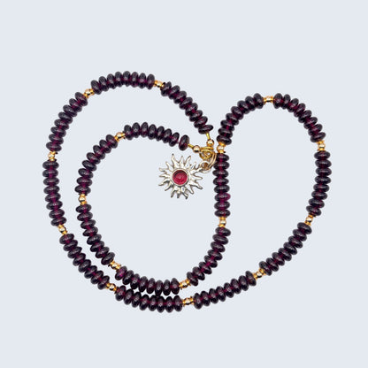 Exquisite Garnet and Solid Gold Necklace