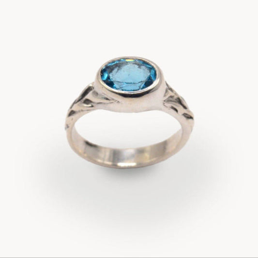 Azure Ring | Sterling Silver & Sky Blue Topaz Ring