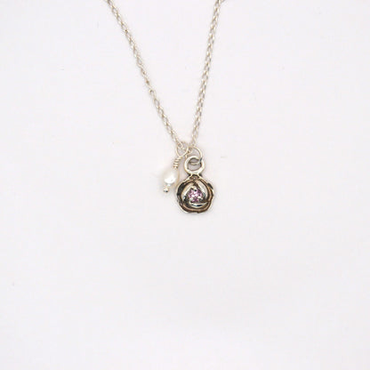 Venus Rose Necklace | Ancient Sterling Silver & Sapphire Talisman